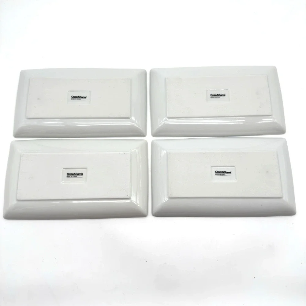 CRATE & BARREL Snack Appetizer Plates Set of 4 Apps Sweet Sour Spicy Salty